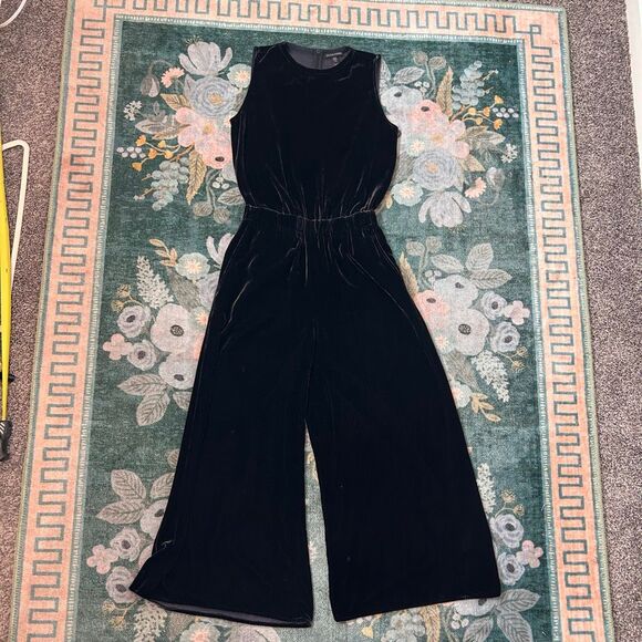 Eileen Fisher Jumpsuit Womens XXS Nocturne Velvet Cropped Wide Leg Sleeveless - Picture 12 of 16